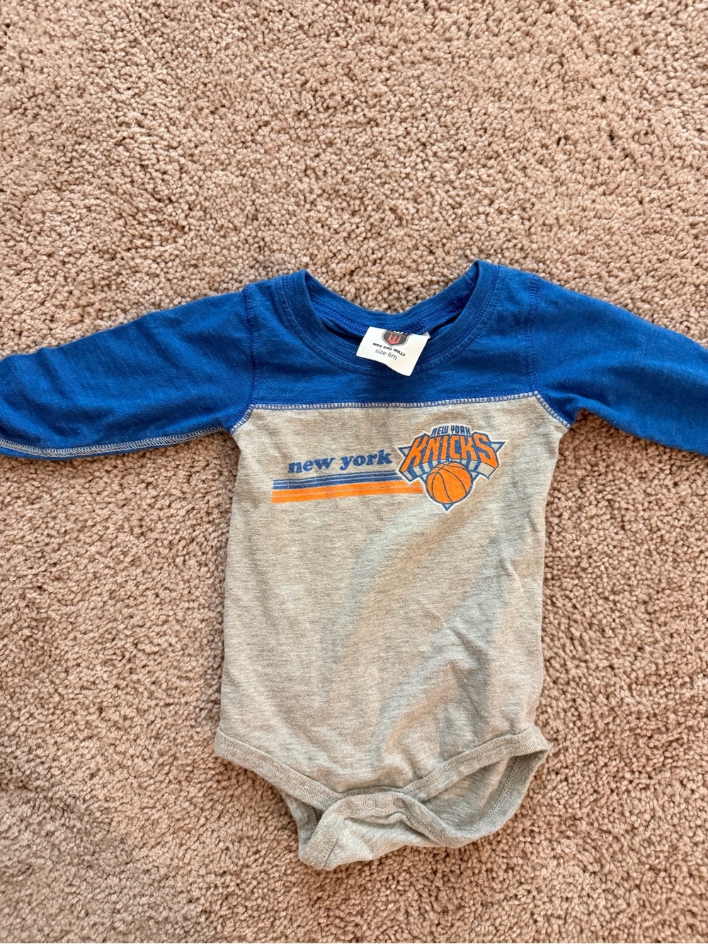 Blue & Gray Baby One-Piece Bodysuit